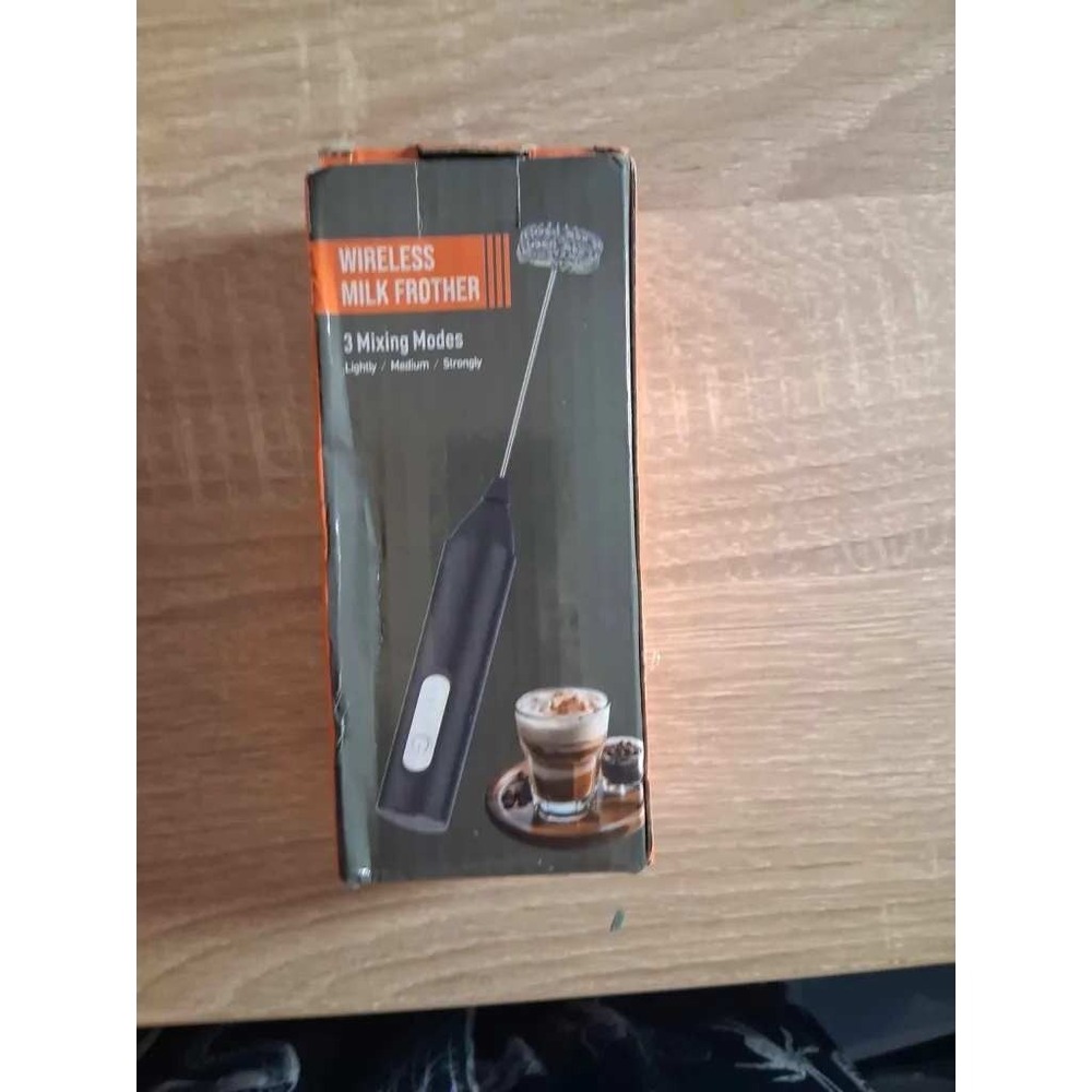 Wireless Milk Frother Handheld Foam Maker 3 Speed USB Rechargeable Black MF-101